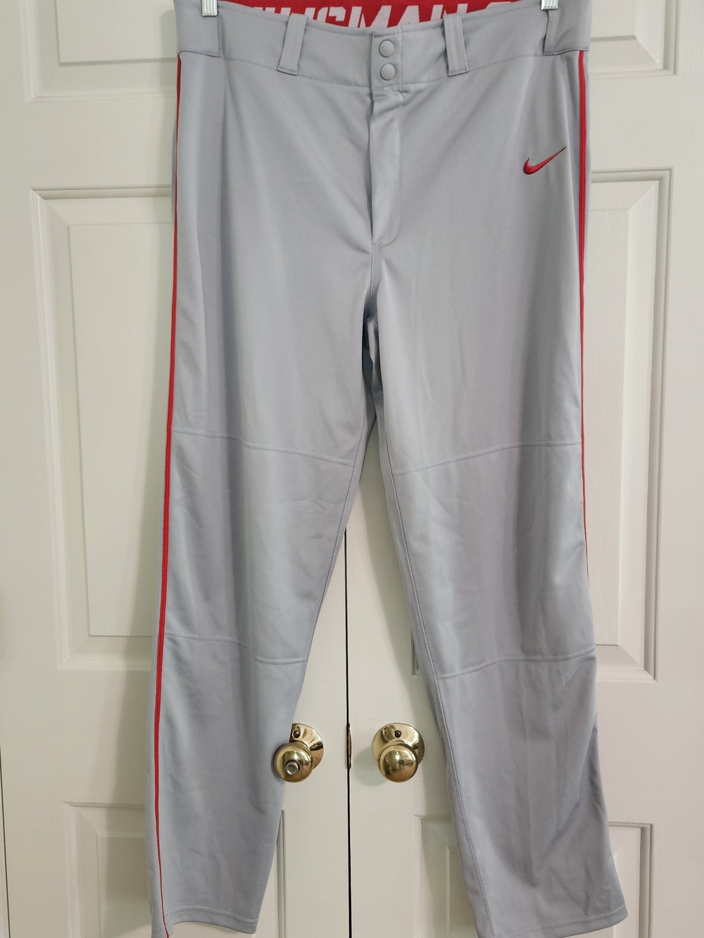 Nike Swingman Dri-FIT Gray/Red Baseball Pants Mens Size Large⚾️